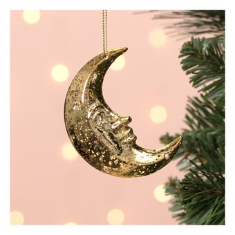 Hanging Gold Moon Decoration 7cm