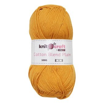 Knitcraft Mustard Cotton Blend Plain DK Yarn 100g