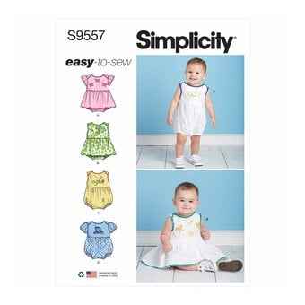 Simplicity Baby Romper Sewing Pattern S9557 (XXS-L)