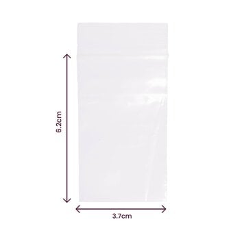Clear Resealable Bags 37mm x 62mm 100 Pack image number 3