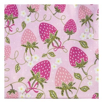 Strawberry Garden Cotton Spandex Fabric by the Metre