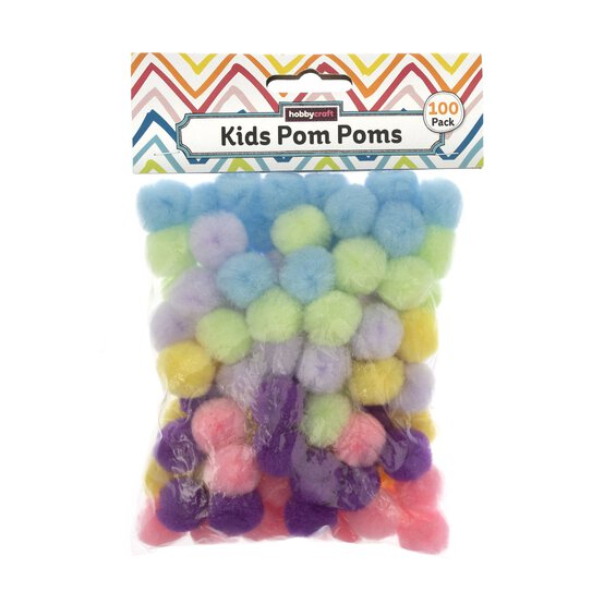 Pastel Pom Poms 2cm 100 Pack image number 4