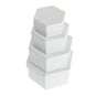 White Mache Hexagon Nesting Boxes 4 Pack image number 4