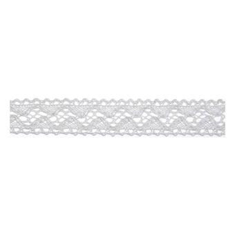 White Cotton Lace Wave Ribbon 18mm x 5m