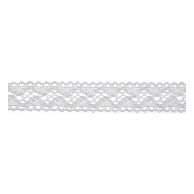 White Cotton Lace Wave Ribbon 18mm x 5m image number 1