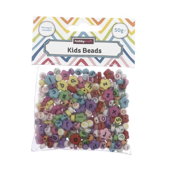 Flower and Alphabet Beads 50g  image number 4