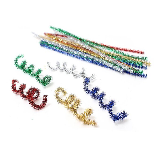 Assorted Tinsel Pipe Cleaners 40 Pack image number 1