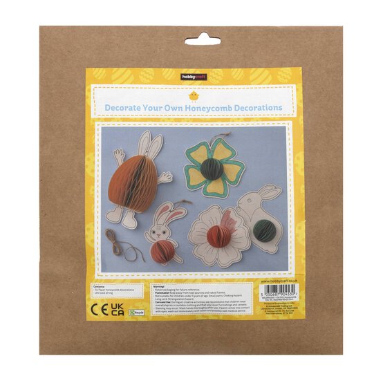 Decorate Your Own Honeycomb Easter Decorations Kit 5 Pack image number 4
