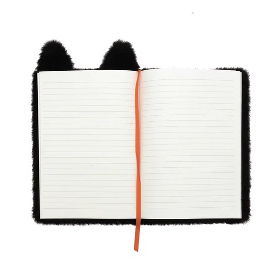 Fluffy Black Cat Halloween Notebook A5 image number 2