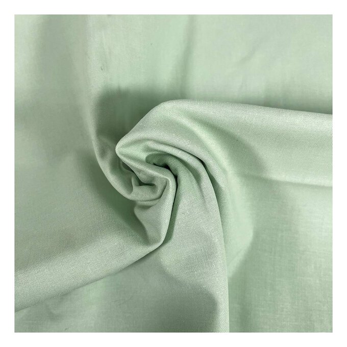 Pale Green Organic Premium Cotton Fabric by the Metre image number 1