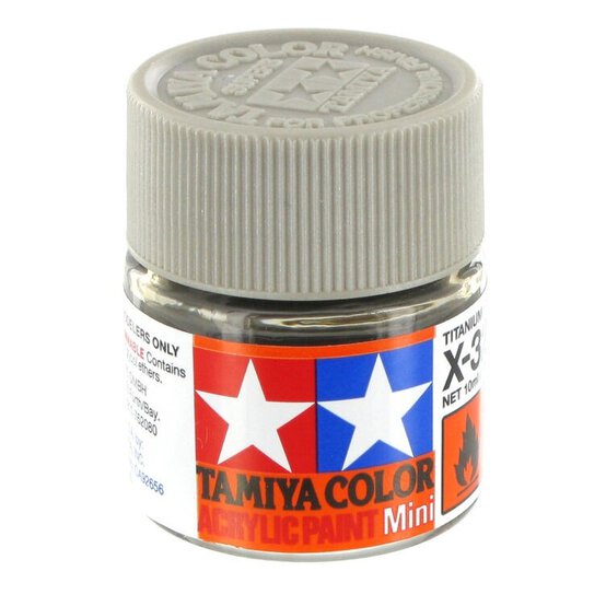 Tamiya Colour Acrylic Paint X-32 Titan Silver 10ml image number 1