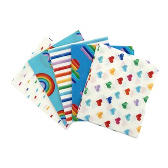 Radiant Rainbow Cotton Fat Quarters 5 Pack