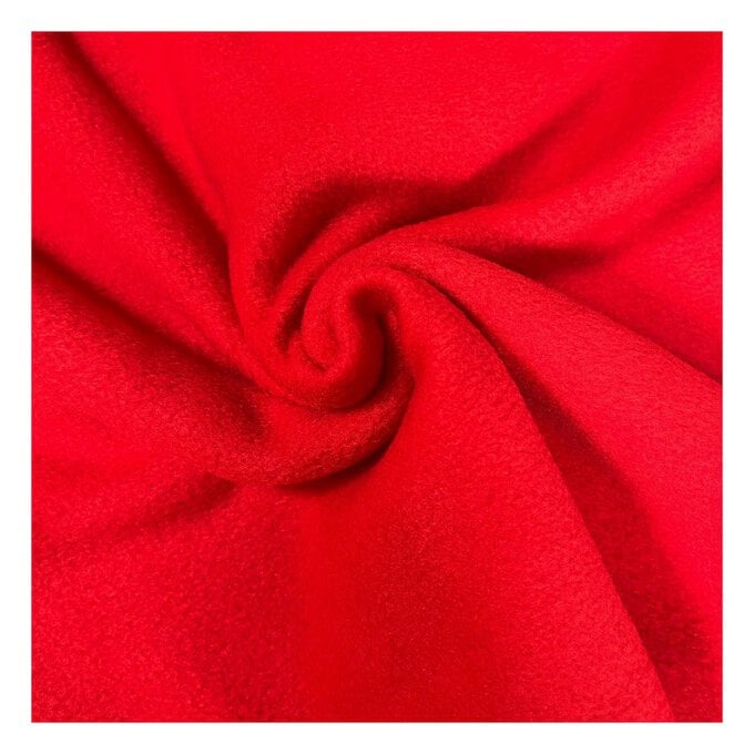 Red Polar Fleece Fabric by the Metre image number 1