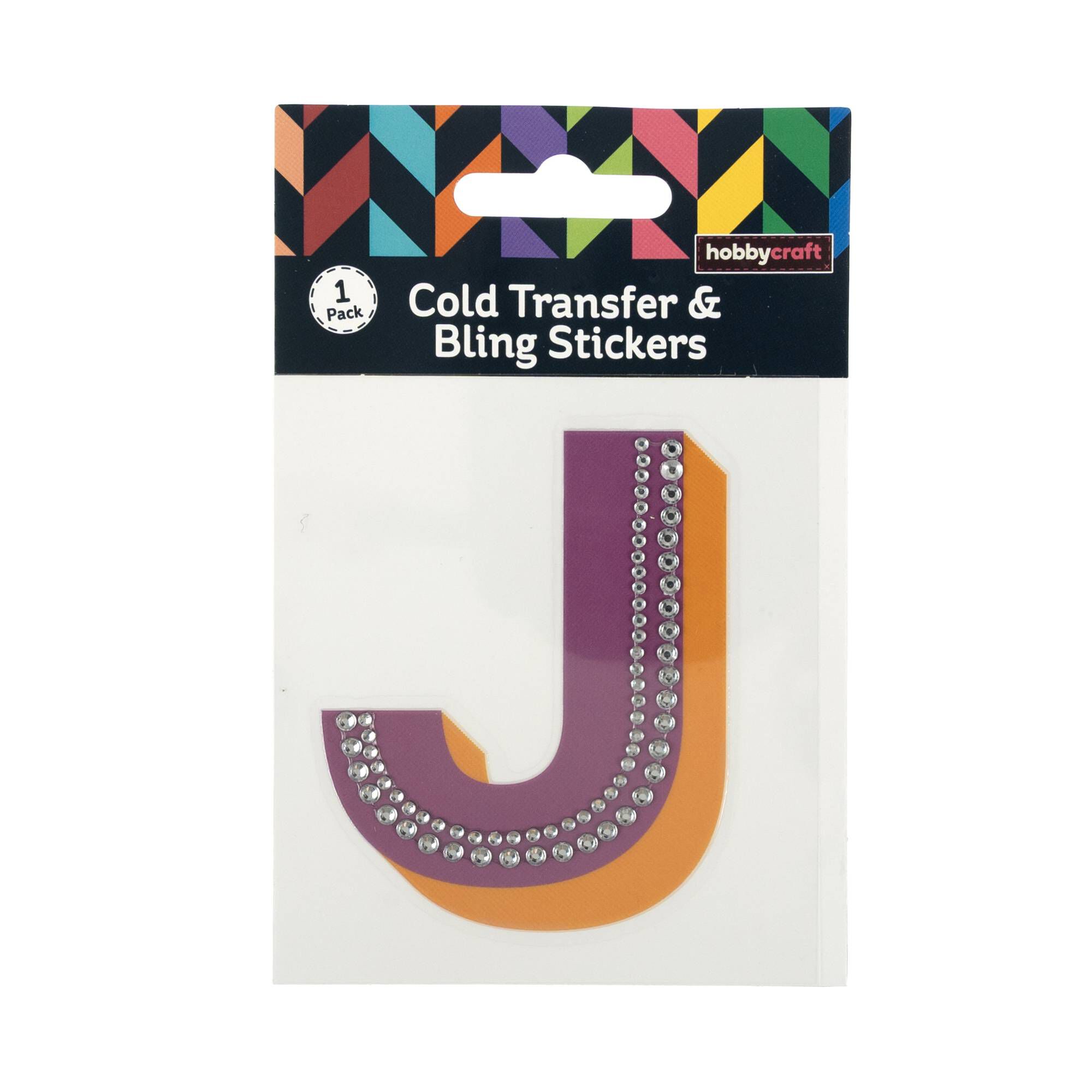 Cold Transfer and Bling Letter J Sticker Set | Hobbycraft