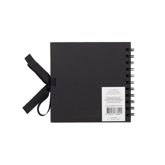 Spiral Bound Black Scrapbook 6 x 6 Inches image number 2