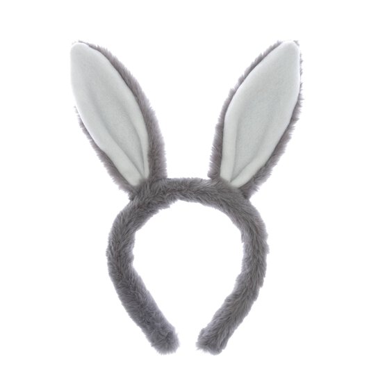 Grey and White Bunny Ears Headband image number 3