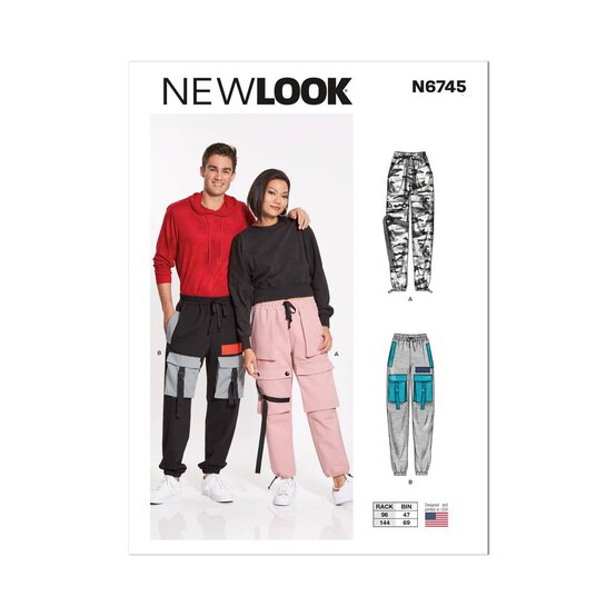 New Look Unisex Cargo Pants Sewing Pattern 6745 (XS-XL) image number 1