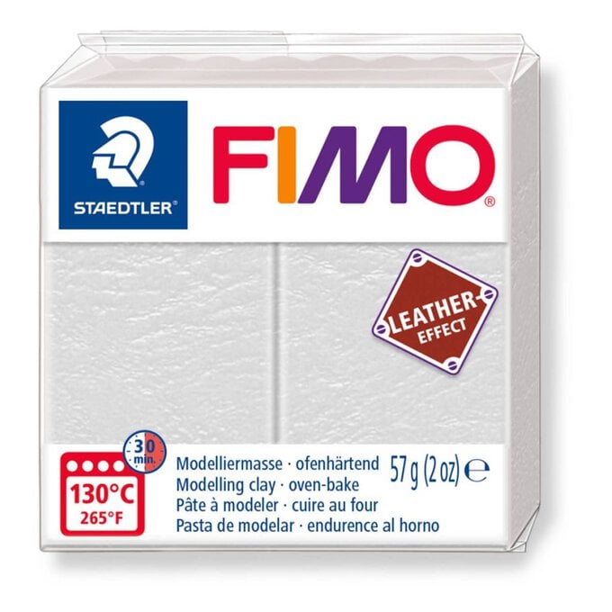 Fimo Leather Effect Ivory Modelling Clay 57g image number 1