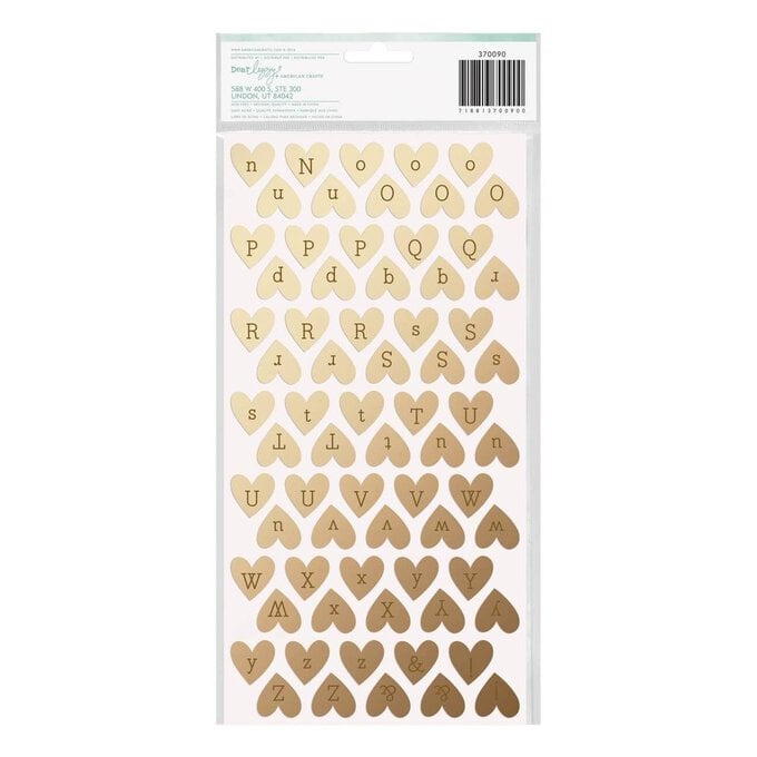 Dear Lizzy Fine and Dandy Sparkling Gold Foil Alpha Heart Thickers image number 1