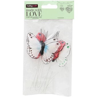 Multi-Coloured Butterflies on a Wire 4 Pack image number 3