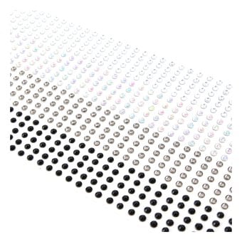 Mixed Silver Adhesive Gems 3mm 1080 Pack