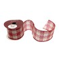 Linen Check Wire Edge Printed Ribbon 63mm x 3m image number 1