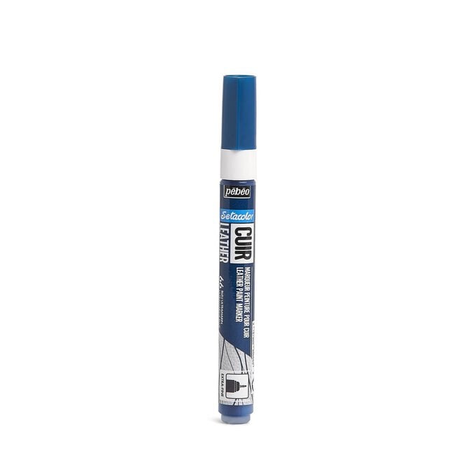 Pebeo Setacolor Ultramarine Blue Leather Paint Marker image number 1