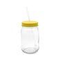 Yellow Glass Drinking Jar with a Straw image number 1