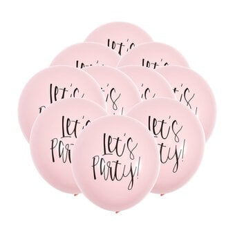 Pink Let’s Party Latex Balloons 10 Pack