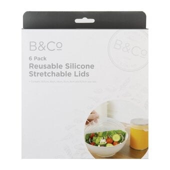 B&Co Reusable Silicone Stretchable Lids 6 Pack