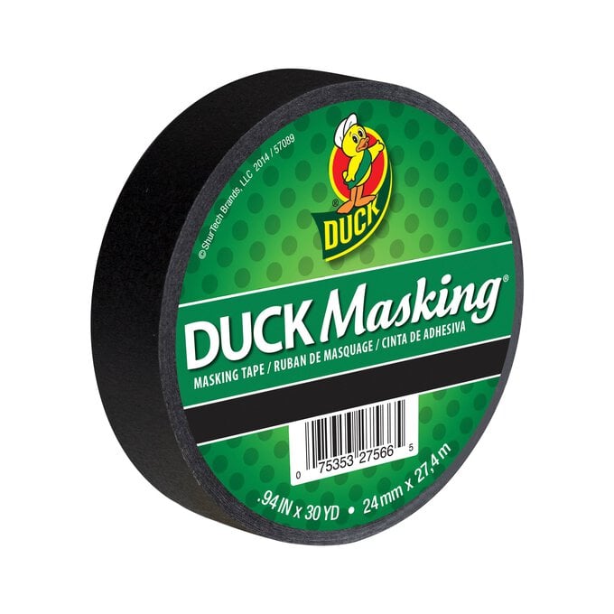Duck Tape Black Masking Tape 24mm x 27.4m  image number 1