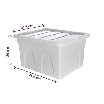 Whitefurze 32 Litre Pastel Grey Stack and Store Storage Box  image number 4