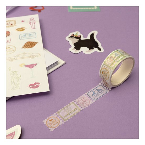 Travel Stamp Washi Tape 2m image number 2