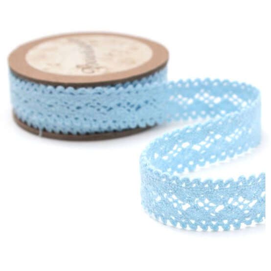 Blue Cotton Lace Ribbon 18mm x 5m image number 3