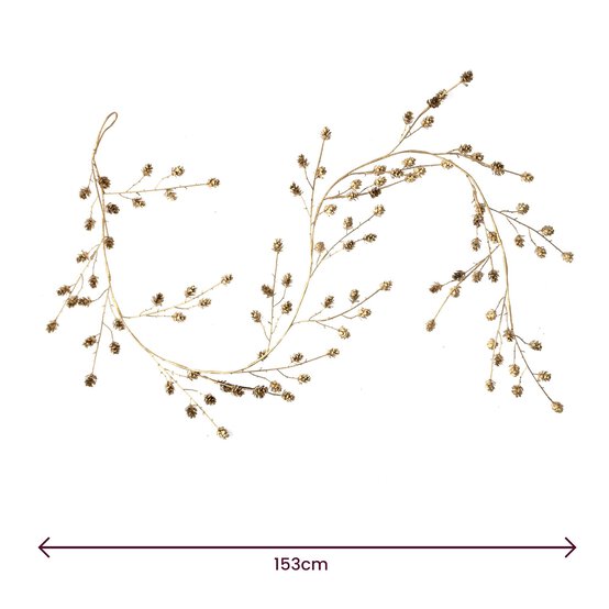 Metallic Gold Pinecone Garland 1.5m image number 5
