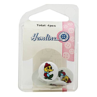 Hemline Assorted Novelty Children's Button 4 Pack
