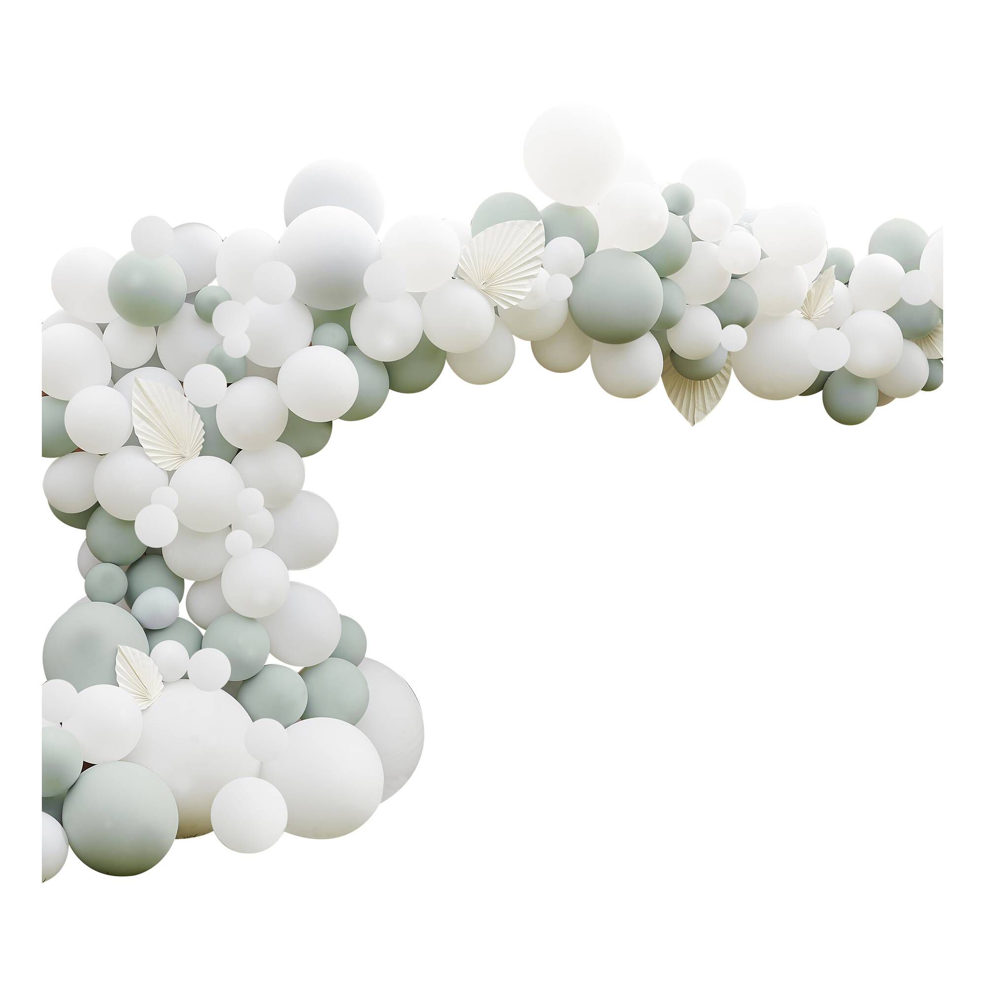 Ginger Ray Sage and White Balloon Arch Kit 200 Pieces Hobbycraft
