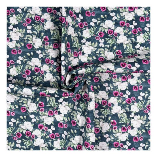Woodland Wonders Rose and Pansy Cotton Fabric by the Metre image number 1