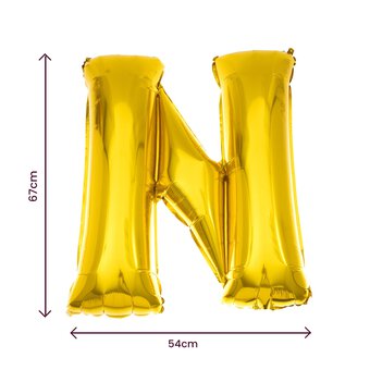 Extra Large Gold Foil Letter N Balloon