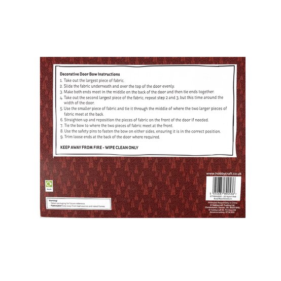 Red Decorative Door Bow 60cm image number 6