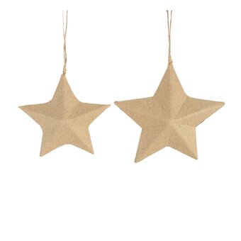 Mache Hanging Star Decoration 2 Pack