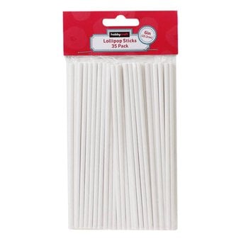 White Lollipop Sticks 15cm 35 Pack