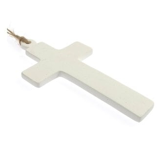 Hanging Plaster Cross Decoration 12cm
