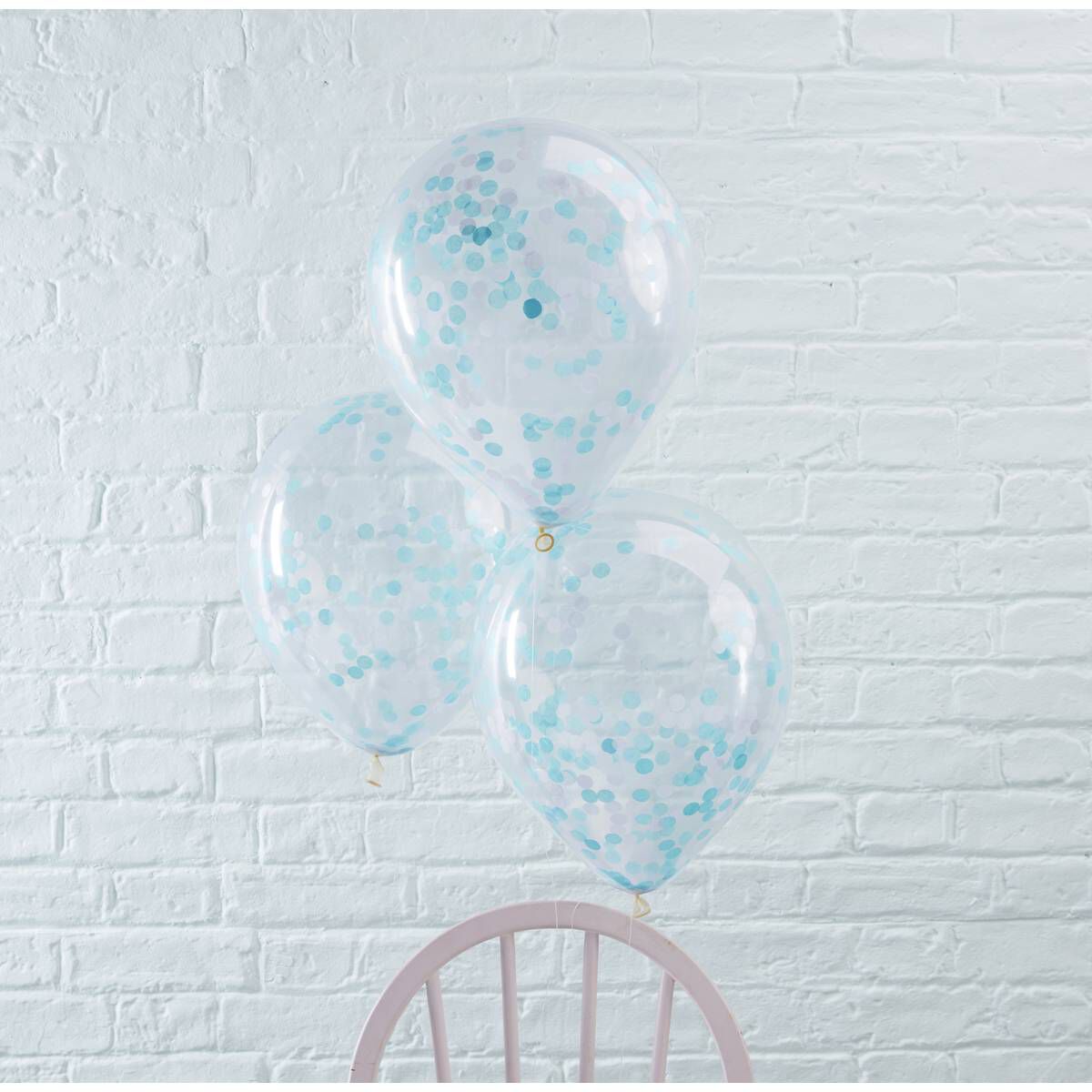 Blue Confetti Balloons 5 Pack Hobbycraft