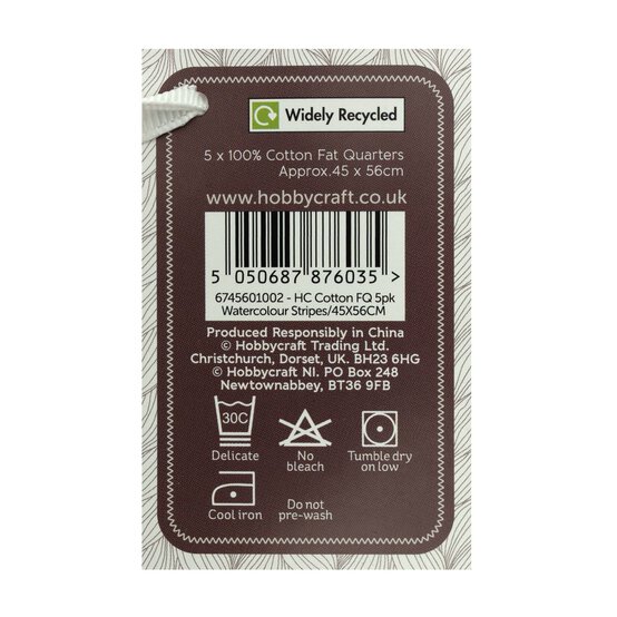 Watercolour Stripe Cotton Fat Quarters 5 Pack image number 9