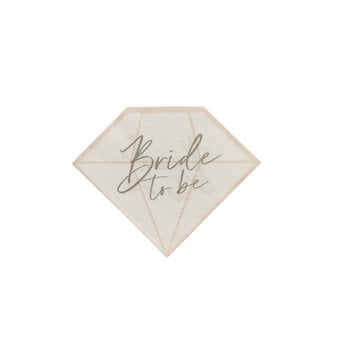 Pink and White Diamond Bride to Be Napkins 16 Pack 