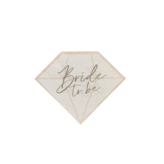 Pink and White Diamond Bride to Be Napkins 16 Pack  image number 2