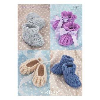 Sirdar Snuggly 4 Ply Bootees Digital Pattern 1487
