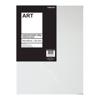 A3 Canvas Panel 40.6cm x 30.5cm 3 Pack