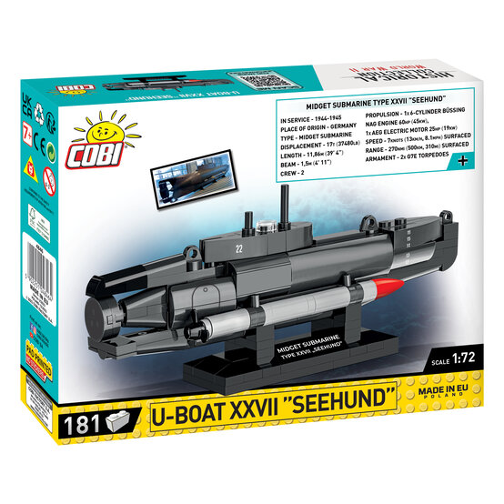 COBI U-Boat XXVII Seehund Set 1:72 image number 1